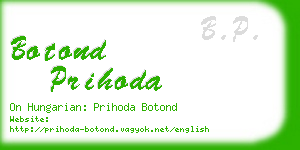 botond prihoda business card